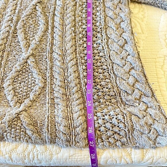 VINTAGE Express Tricot Hand Knitted Nubby Beige Mock Neck Sweater Women M - Picture 8 of 8